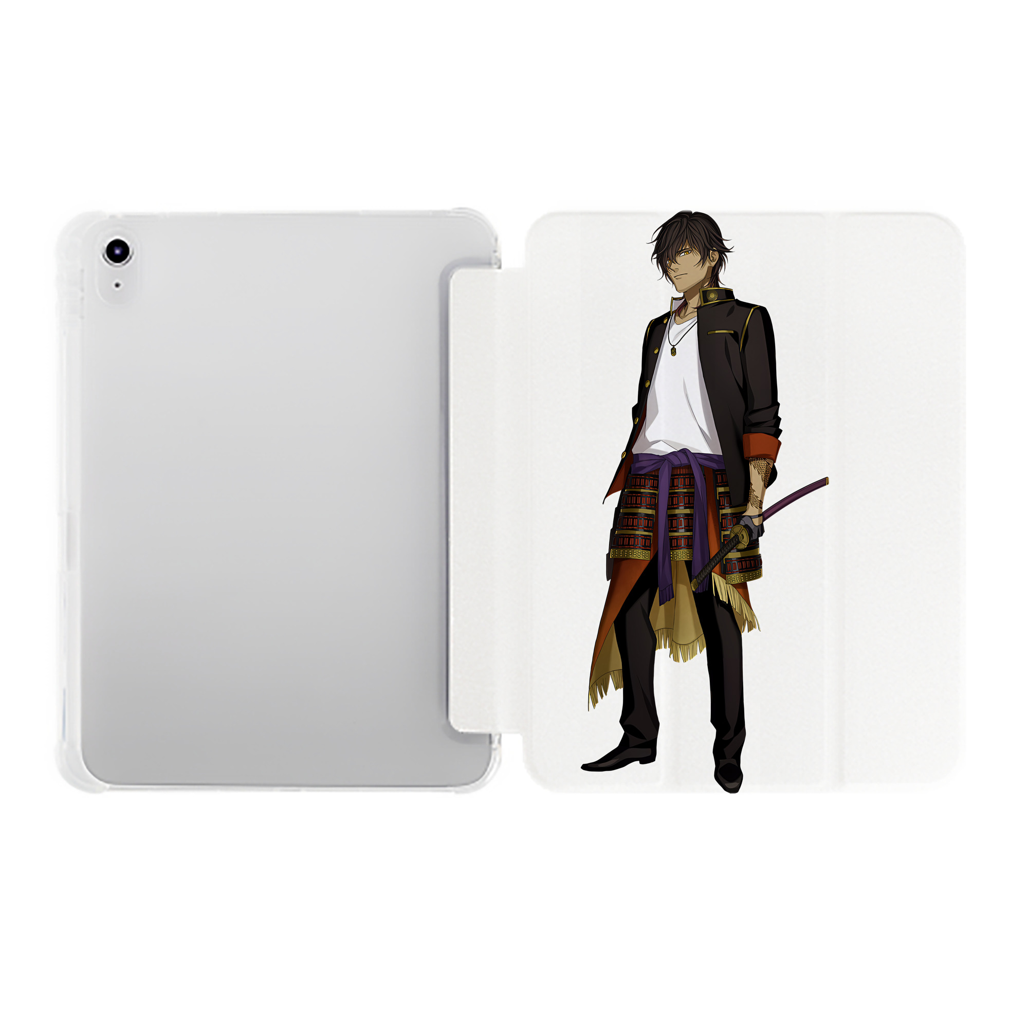 （画像用） 刀剣乱舞 Touken Ranbu IPad ケース ペン収納付き 三つ折りスタンド PUレザー×シリコン 対応機種9.5/10.5/10.9インチ